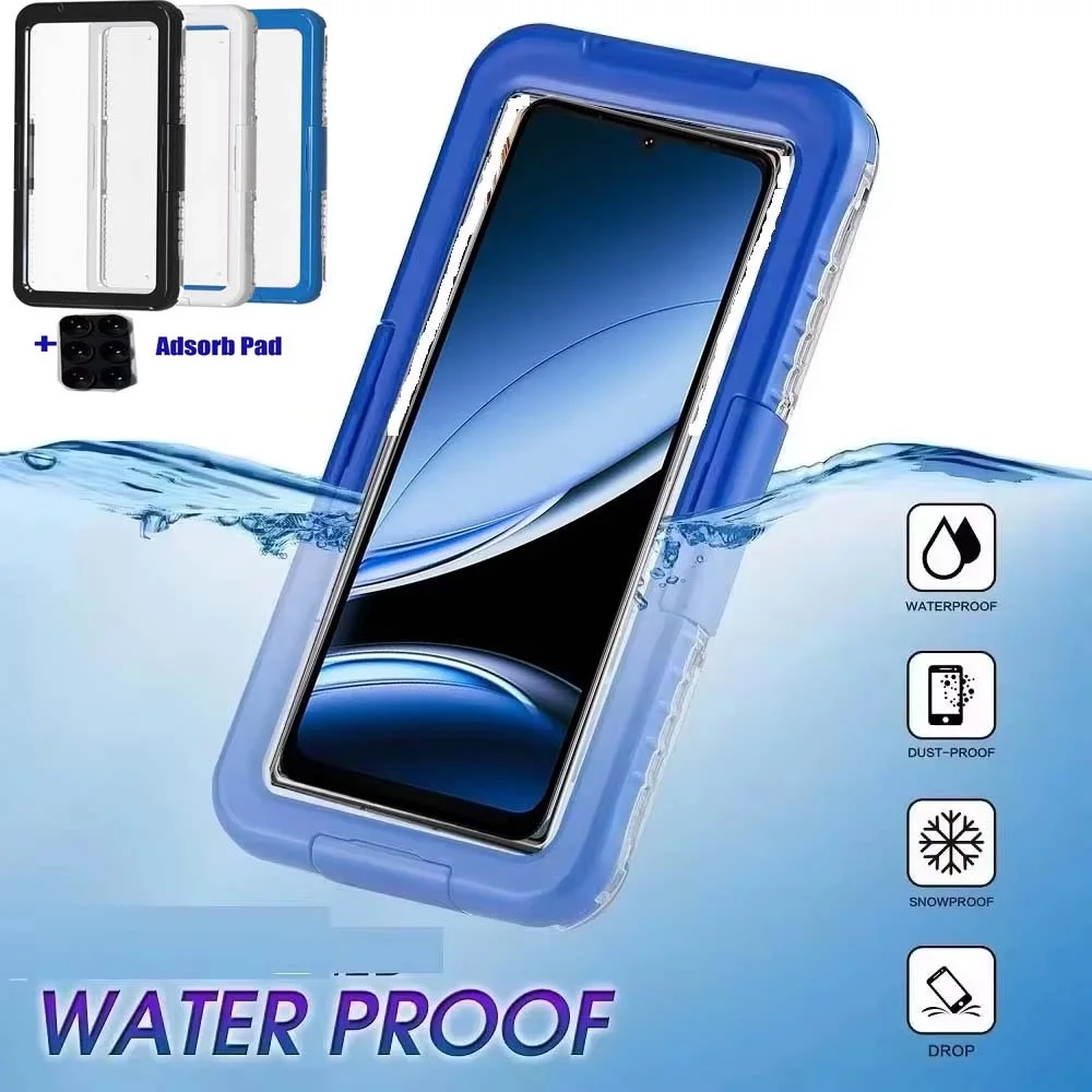 

for Doogee Note 58 Pro UnIversal Waterproof Phone Case Swim Pouch Transparent Full Coverage Shockproof Bumper No Button Cover