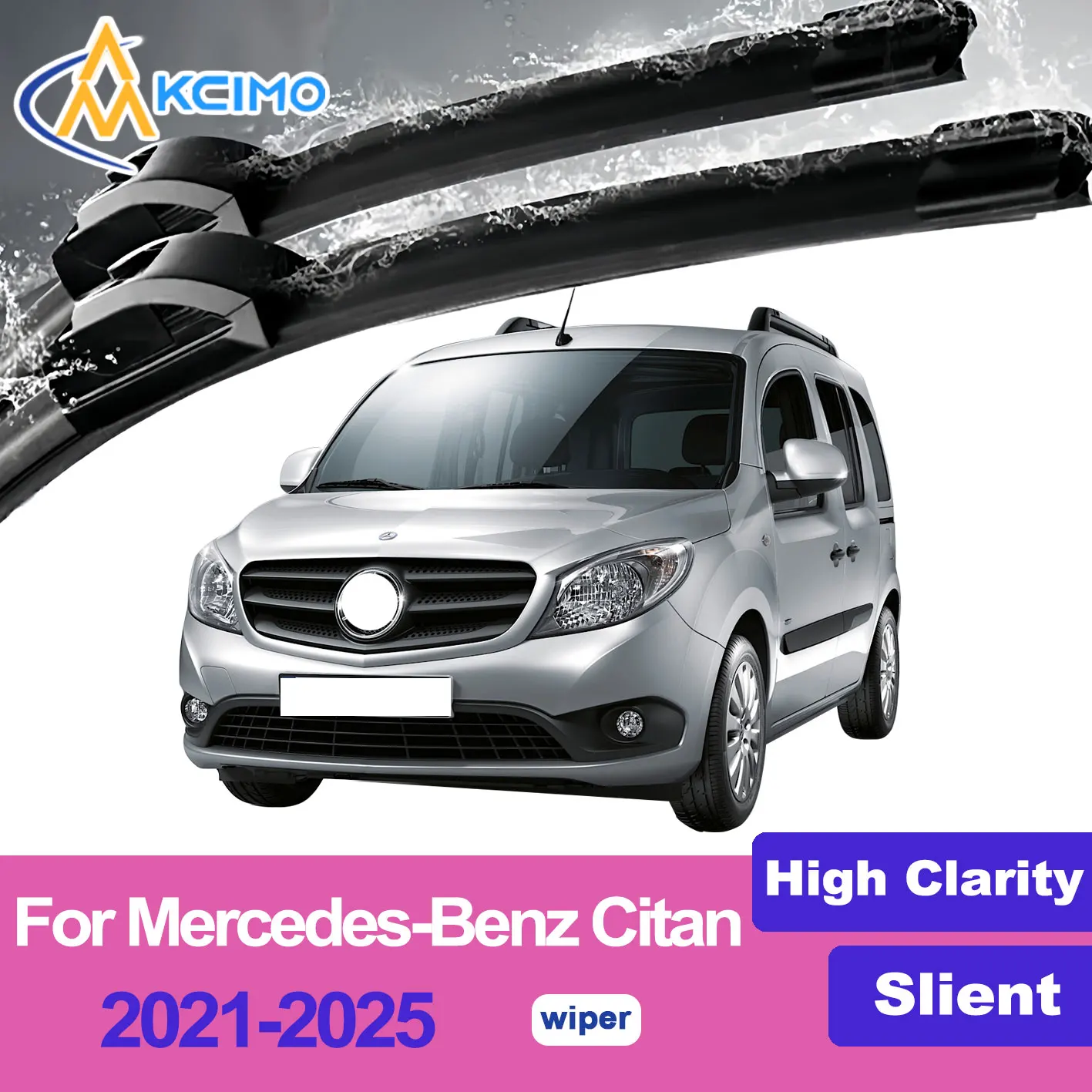 

For Mercedes-Benz Citan 2012-2025 Front Windshield Wiper Blades 2pcs Slient Rain Windscreen Window Accessories