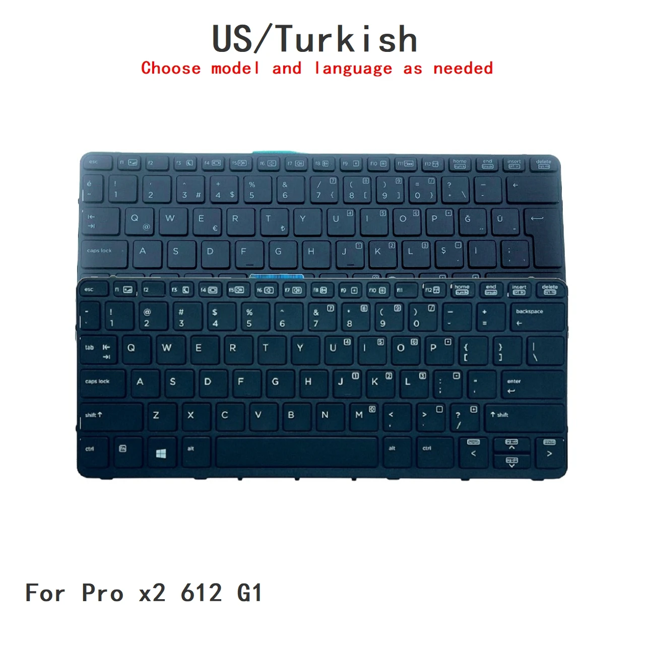 New US Turkish Language  Backlit Keyboard For HP Pro x2 612 G1 Notebook PC Replacement Keyboard NSK-CR3BV 755497-141 766641-141