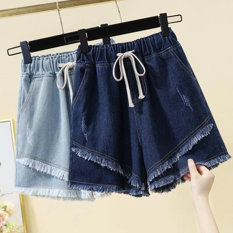 

Women's Denim Shorts 2022 New Summer High Waist Baggy Jeans Shorts Fringe TasselCasual Streetwear Shorts Femme Short Pants