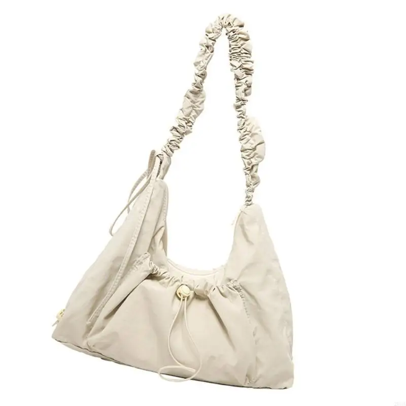 

Contemporary Nylon Underarm Bag For Women Spacious Crossbody Shoulder Bag with Pleated Strap For Shopping And Travel 20CA