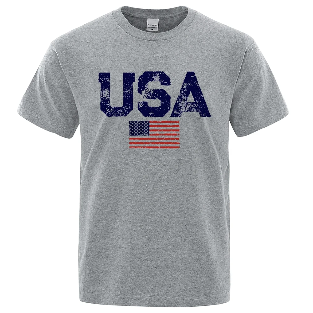 New Summer Vintage Usa Flag Street Print Male T Shirts Hip Hop Street Tshirt Casual Cotton Tops Oversize Breathable Tee Clothes