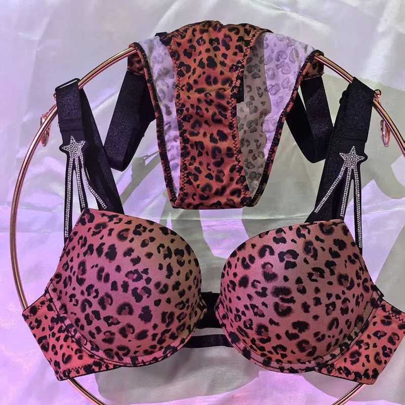 Seksowny Zestaw Bielizny Damskiej: Biustonosz z Gwiazdkami i Cyrkoniami, Braletka, Bielizna Dziewczęca, Biustonosz, Modne Stringi, Biustonosze Modelujące, Komplety Bielizny i Majtek