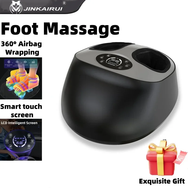 Smart Airbag Foot Massager with Remote Control Heated Pneumatic Stretching Wrap Balance Well Being