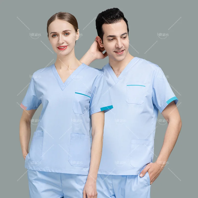 Women Summer Thin Medical uniform Doctor Surgical suit split set Hospital clinic workwear nurse beauty salon Scrub sets overalls