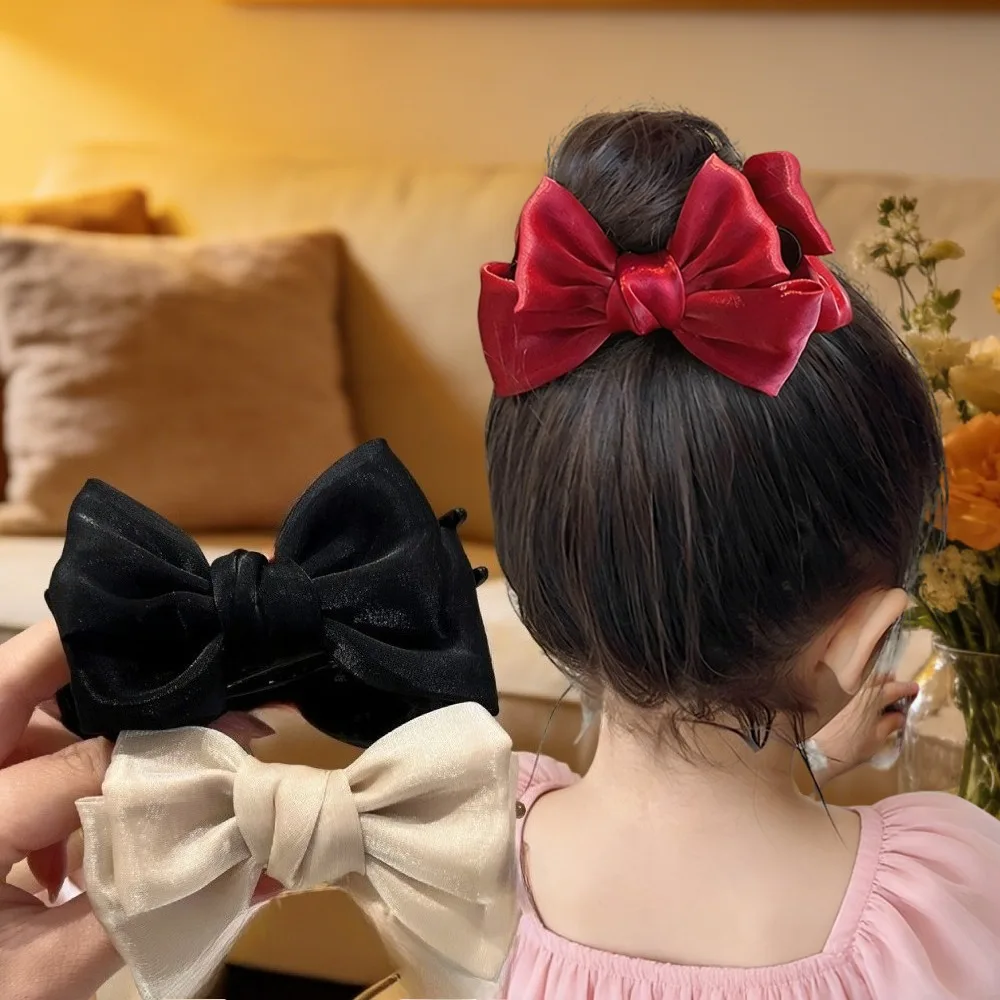 

Vintage Bow Hair Clamp Pastoral Style Hair Accessories Hair Clip Back Head Hairpin Women Girls Elegant Bowknot Claw Clip