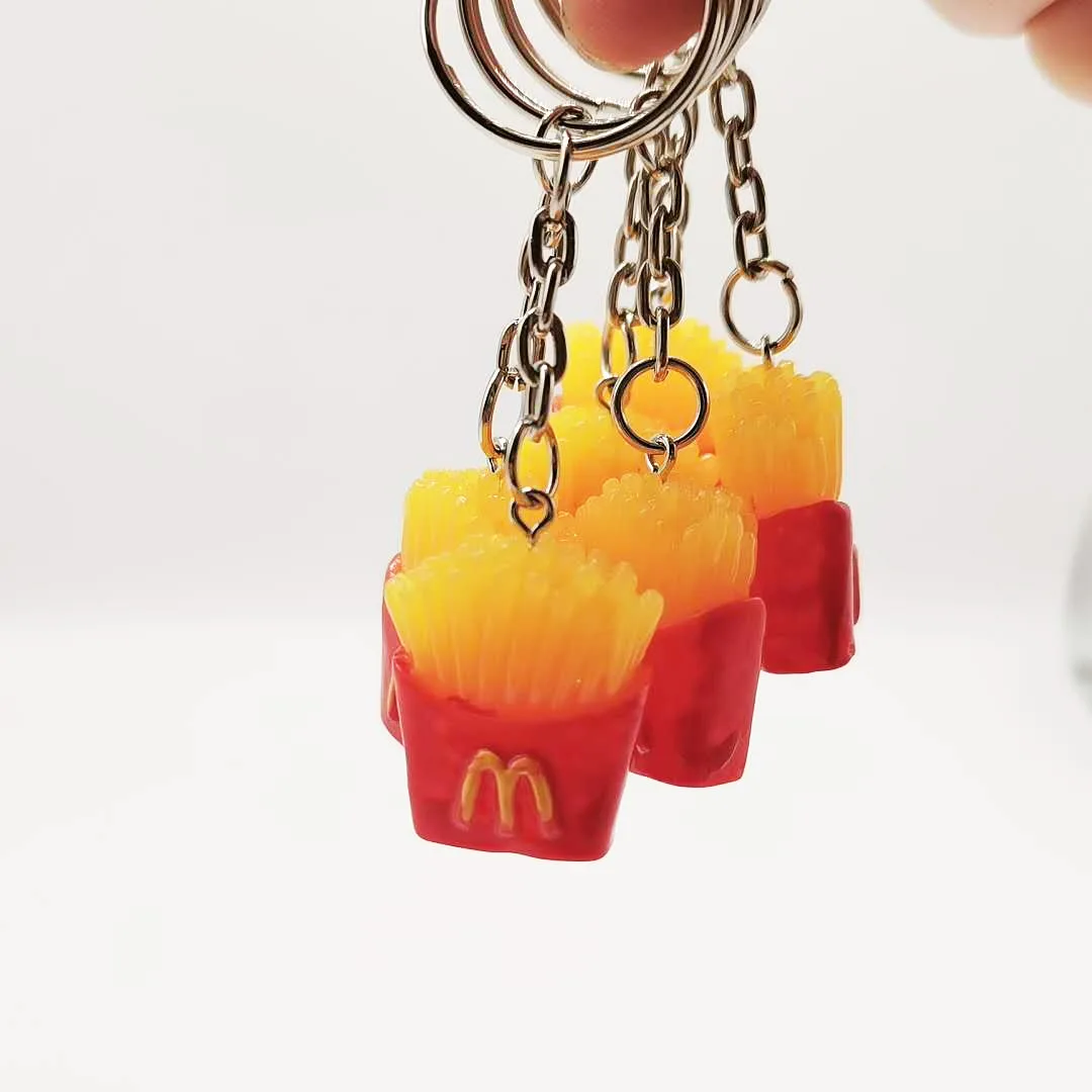 1PCS Creative small french fries keychain bag pendant simulation food promotion gift event giveaway pendant