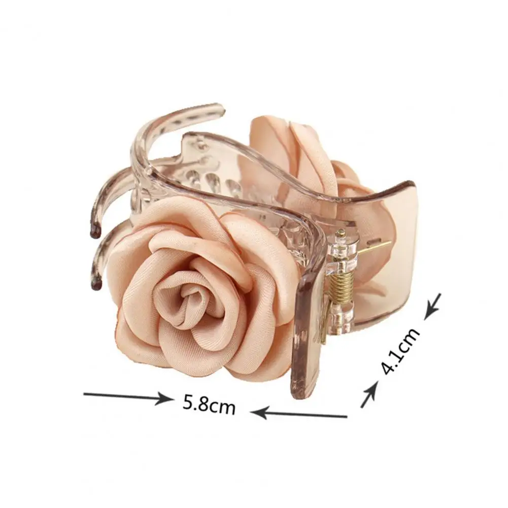 Women Hair Claw Camellia Decor Secure Hair Clamp Romantic Flower Hair Clamp Hair Gripper Lady Hair Fixation Styling Tool