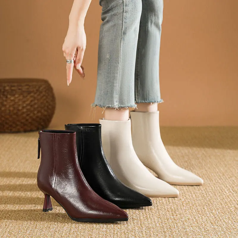 

Женские ботинки на высоком каблуке 2026: Новинка весенне-осенней коллекции, модные женские сапоги