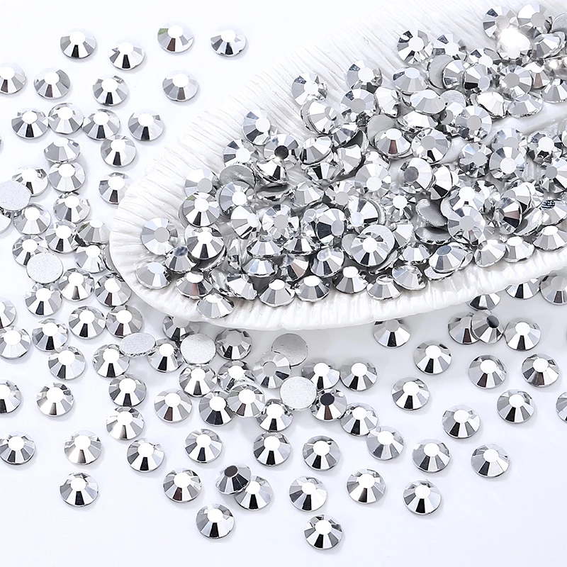 DUCRYSTAL Silver Plated Crystal Rhinestones for DIY Crafts Non Hot Fix Glue On Gems for Clothes Decoration SS20