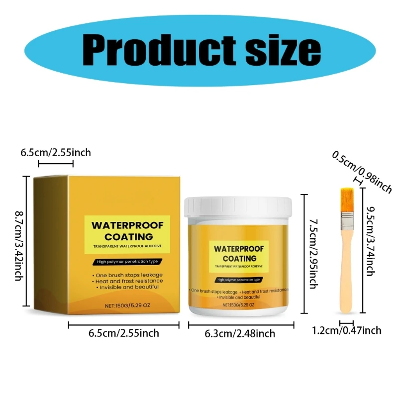 عامل شفاف مقاوم للماء 5.29 أونصة، عامل طلاء مقاوم للتسرب لسقف البلاط