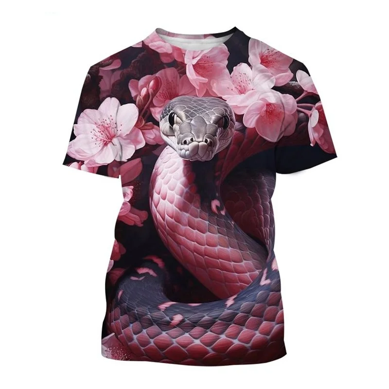 Summer Snake 3D Printed T-Shirts Men Women Casual Fashion Streetwear Oversized Short Sleeve T Shirt Kids Tees Tops Man Clothing