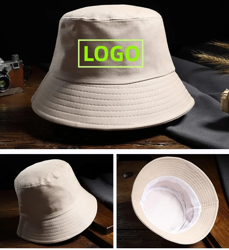 Men's and Women's Fashion Multicolor Customized Logo Fisherman Hat Sunshade and Sunscreen Personalized Printing Brand Text