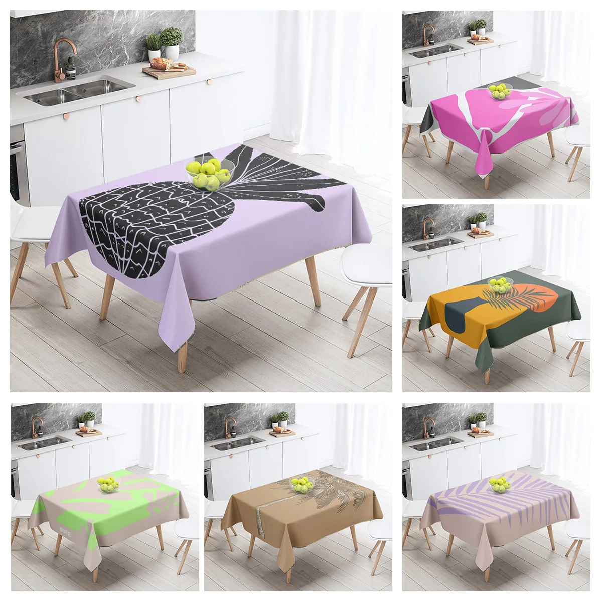 Morandi Grey Abstract Tablecloth Nordic Minimale Geometric Pattern Hall Restaurant Dual-use Student Dormitory Coffee Table Mat