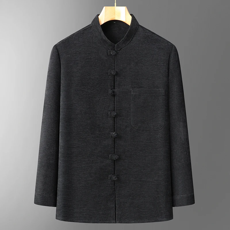 

Long Sleeve Men's Shirt Button up Traditional Chinese Style Wearable All Seasons Durable Standard Fit Fashionable for Middle-...