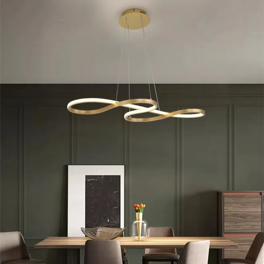 Modern Kitchen Island LED Pendant Light Bar Dining Table Restaurant Decoration Pendant Light Remote Dimming Line Pendant Light