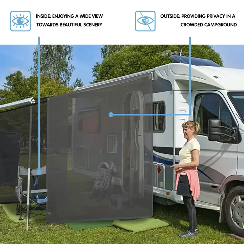Caravans Awning Side Shade Mesh Screen Sunshade Privacy Screen 9 X 7inch Kit Car Exterior Wind Mosquitoes Protection Accessories