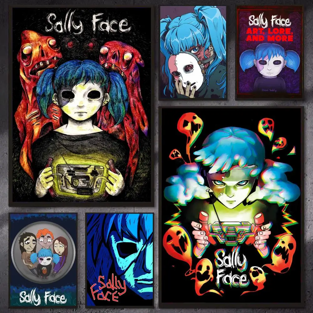 Game S-Sally Face Game Inspired Poster Modern Aesthetic Wall Decor Premium Room Decoration Bedroom Gaming Setup