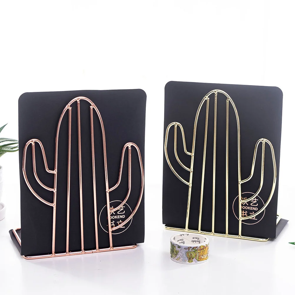 

1 Pair Stand Iron Wrought Cactus Design Desktop Storage Rack For Books Magazines Files Cds Magazine Organizer Holder Iron Book