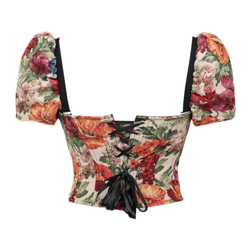 مشد نسائي عتيق على شكل هيكل السمكة بتصميم كلاسيكي مع أكمام قابلة للفصل لتنحيف الخصر #3