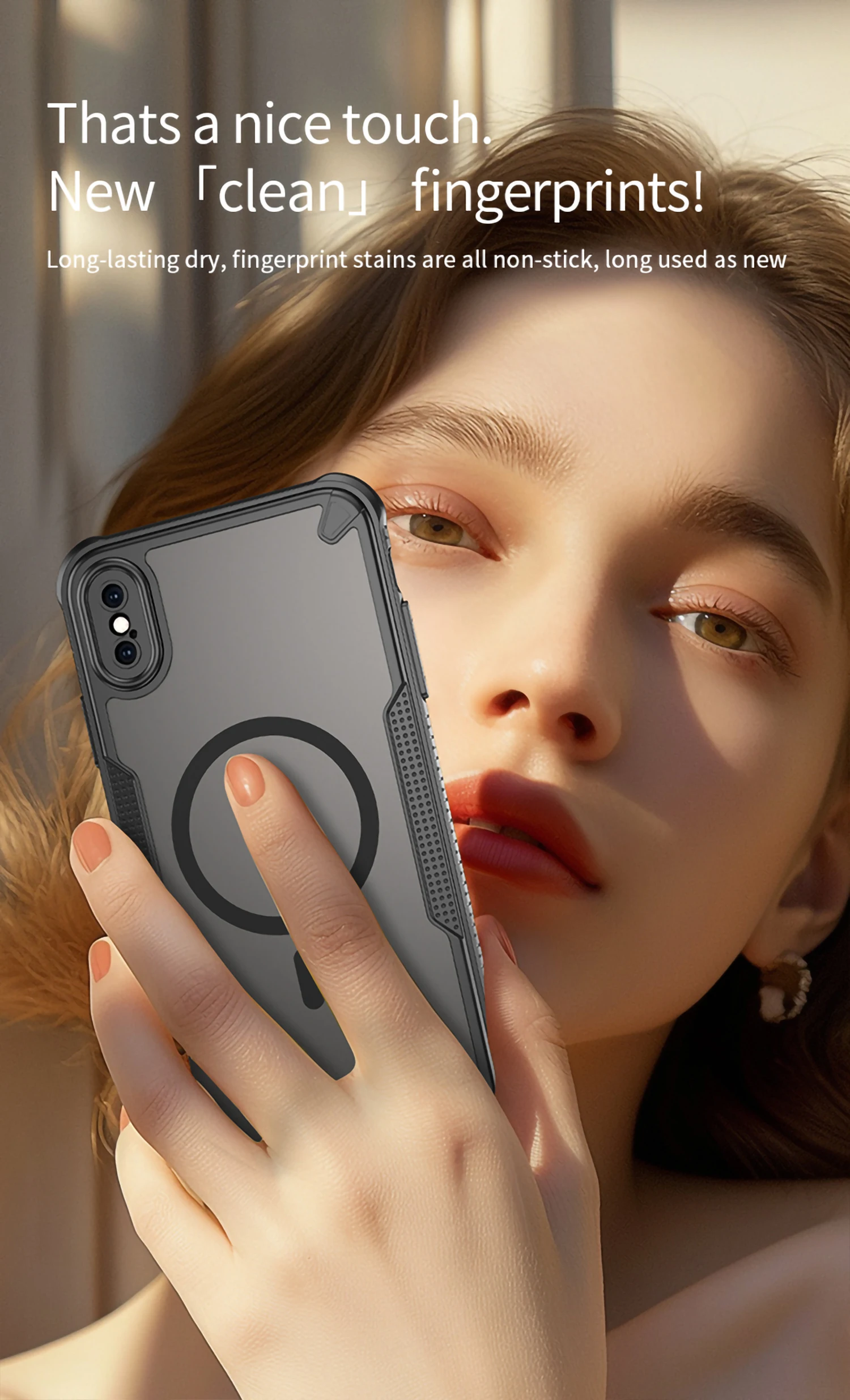 Magnetische, luxuriöse, matte, durchscheinende, stoßfeste Handyhülle für iPhone XsMax X XS XR für kabelloses Magsafe-Ladecover – Detail 3