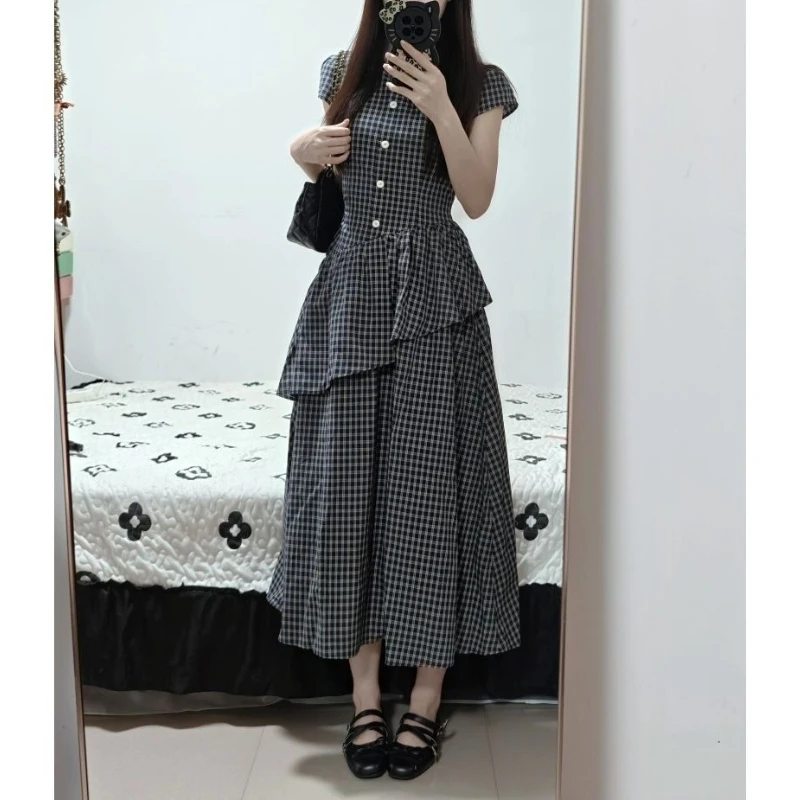 

Irregular Temperament Dress Women's Summer Film Gentle Waist Mid-length Dress