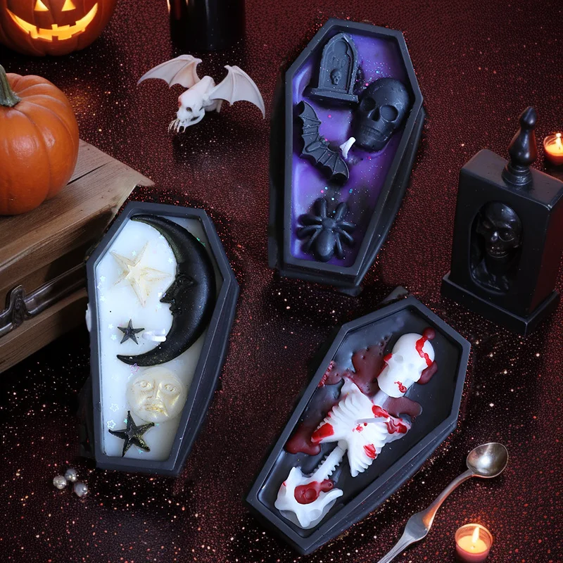 Halloween Coffin Scented Candles Home Decorative Candles Autumn Spooky Candle Decor for Haunted Nights