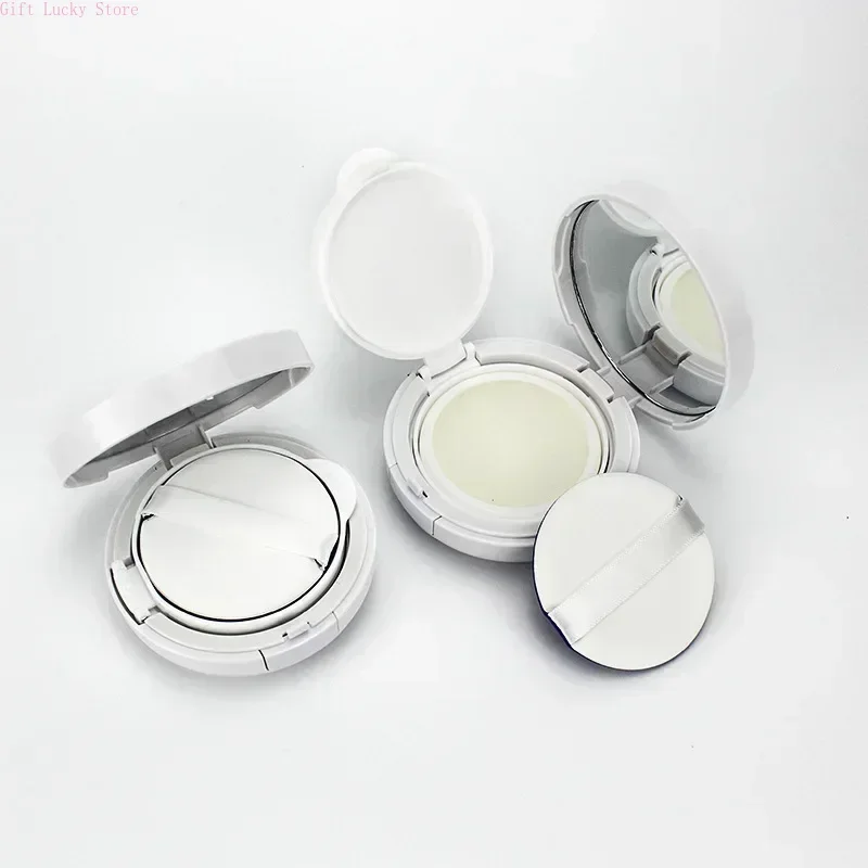 Caja de esponjas con cojín de aire vacío, estuche de maquillaje cosmético portátil, contenedor con esponja en polvo, espejo para base de crema BB, 15g/0,5 oz