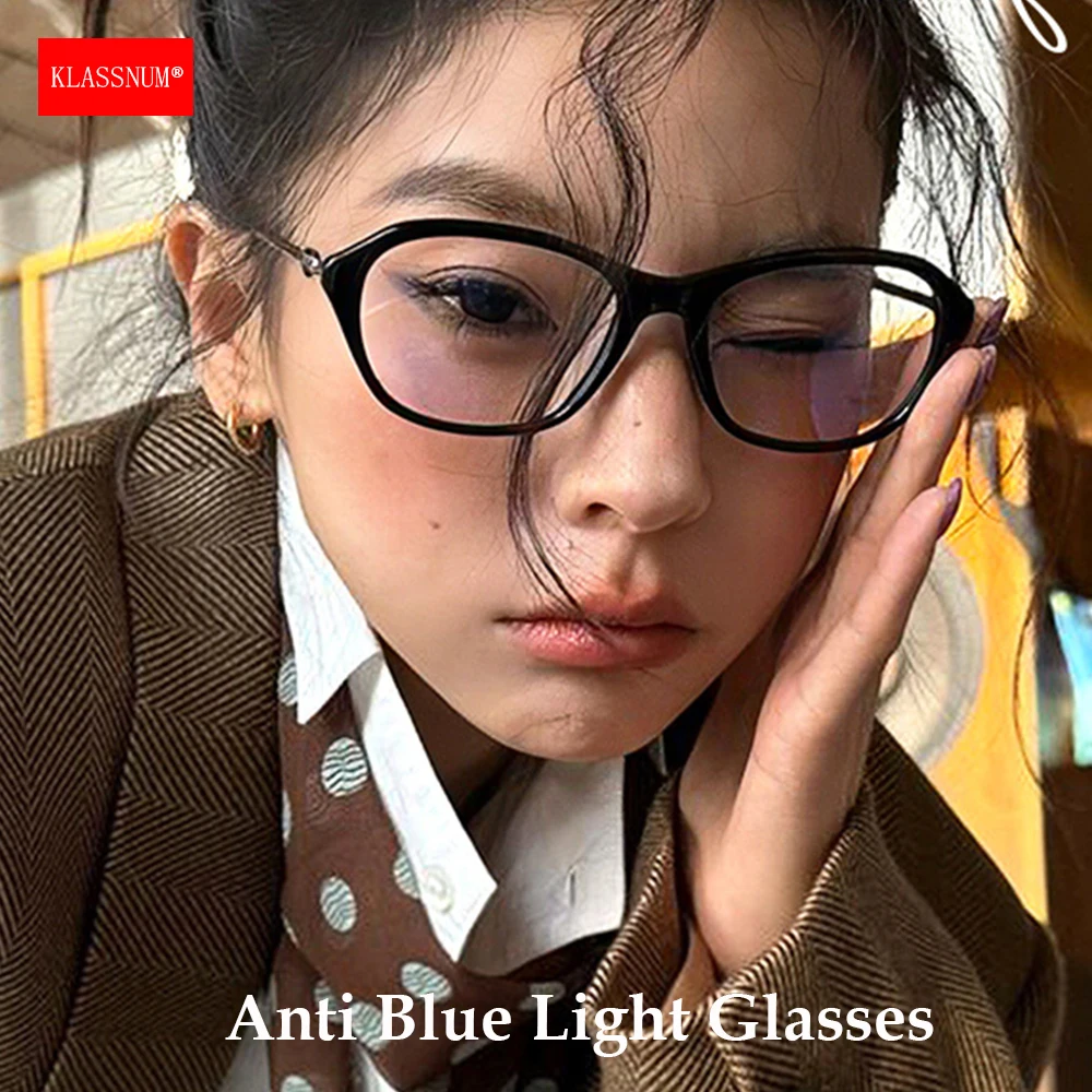 Women Retro Stylish Transparent Eyepiece 2027 Trendy Rectangle Cat Eye Anti Blue Light Glasses Computer Eyewear New Wholesale