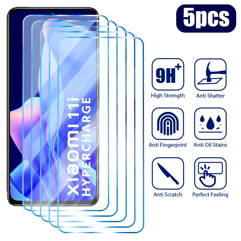 5PCS Screen Protector For Xiaomi Poco M5S M5 X5 F4 X3 F3 Pro GT NFC 5G Tempered Glass For Xiaomi Poco F2 M4 M3 Pro Glass