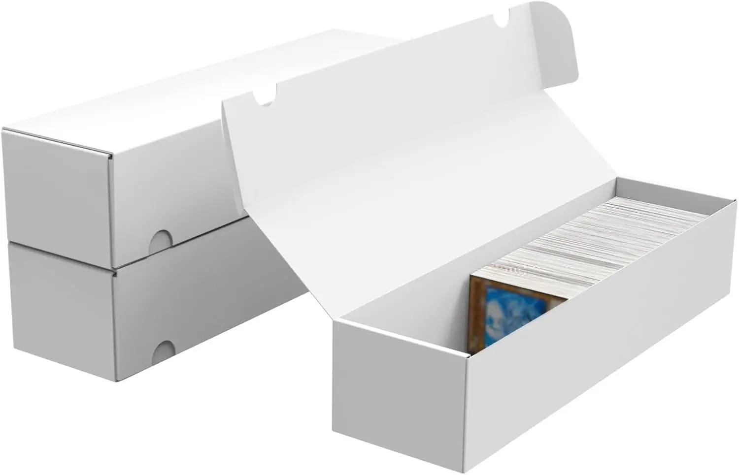 

Набор из 3 белых гофрированных коробок для хранения коллекционных карт (TCG/Magic/баскетбол), оптовый органайзер для спортивных коллекционных карточек