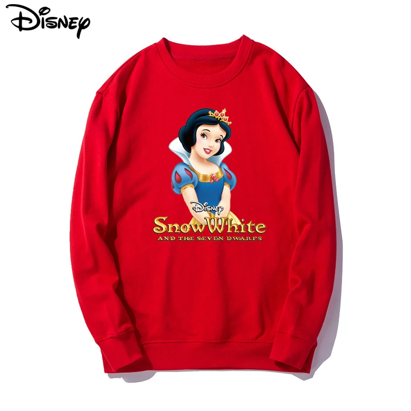 Disney Brand Clothing New Arrival Top Fashion Pullovers Casual Cotton Cartoon Print Short Snow White O-neck Women Sweatshirts