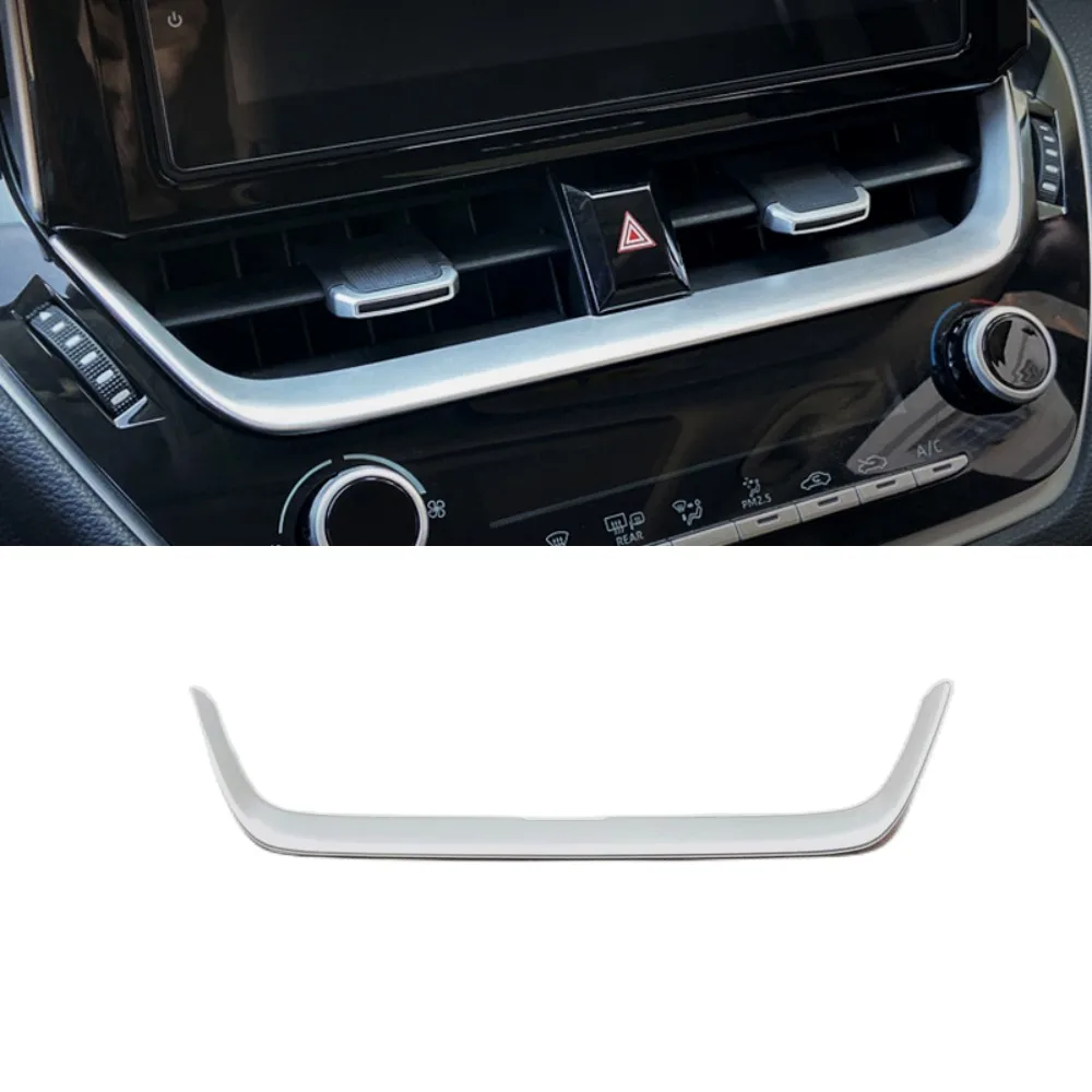 ABS Silver/Carbon Auto Styling Accessories Car Navigation Strip Cover Trim Frame Sticker For Toyota Corolla E210 2019 2020-2022