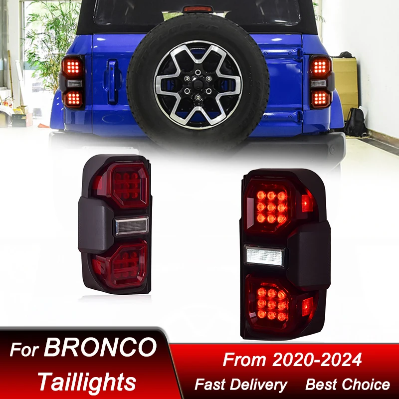 

Pop Car Styling Tail Lights For Ford Bronco 2020-2024 New Style Full LED Dynamic Turn Signal Light Tail Lamp Assembly