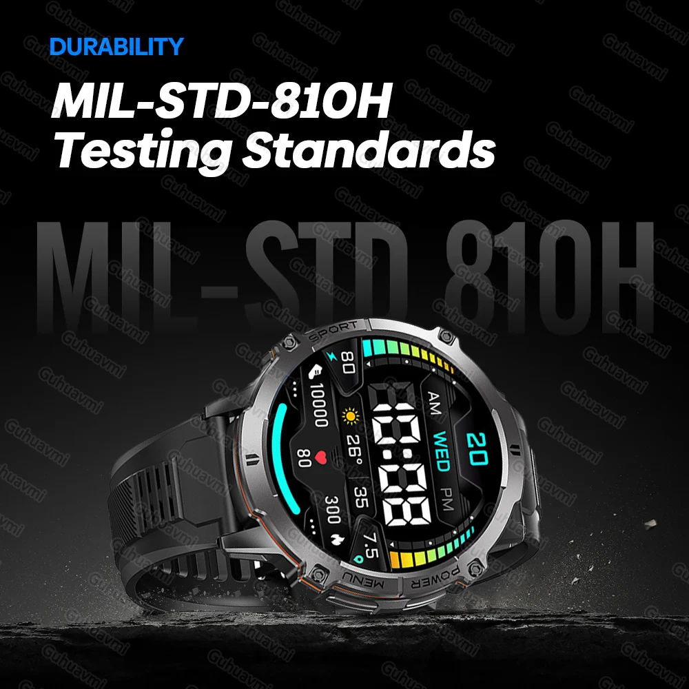 2025 New GPS Military Smart Watch 5ATM Waterproof 1000mAh Large Capacity Battery Compass Altimeter 1.73"AMOLED Screen SmartWatch