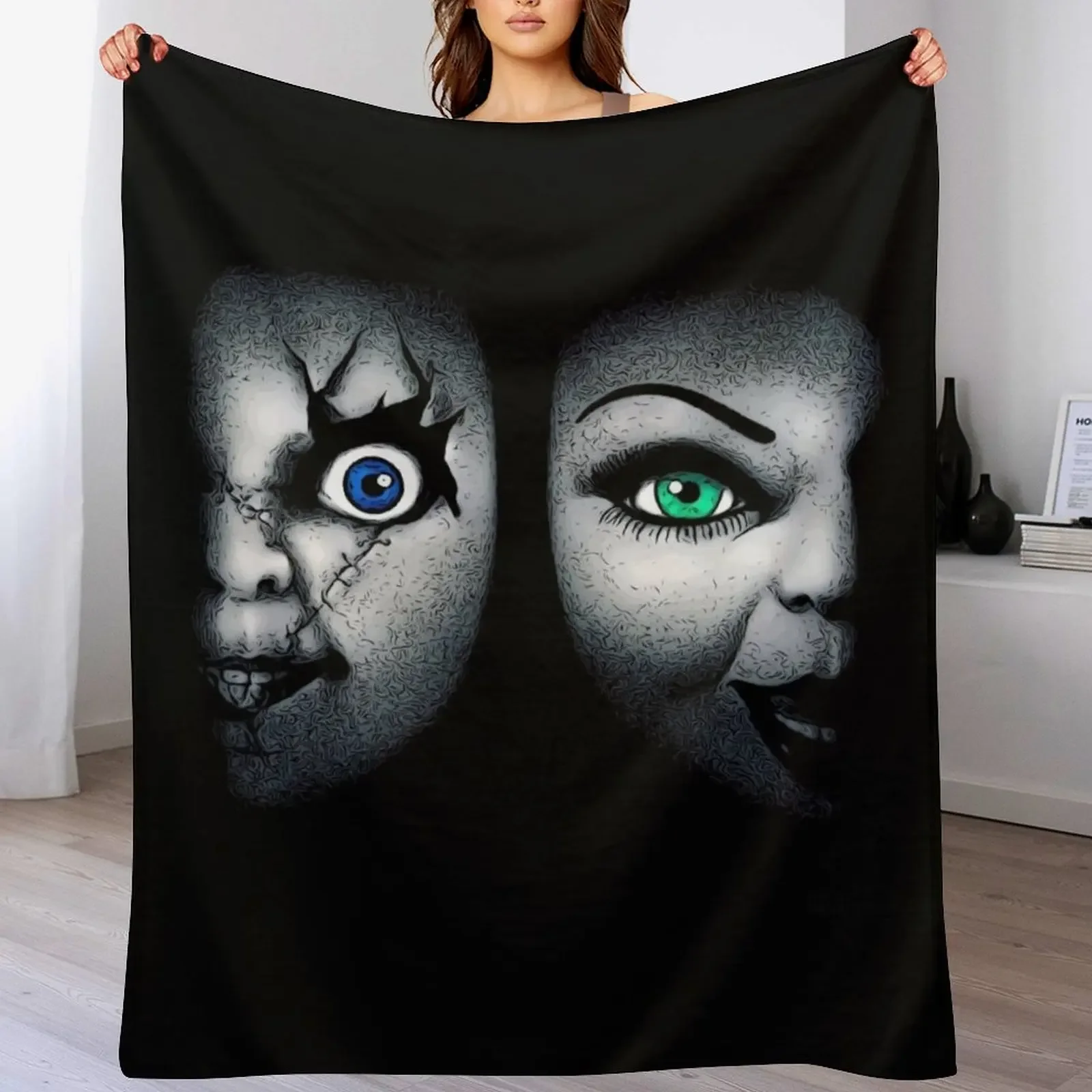 Bride of Chucky Throw Blanket Stain Resistant Cozy Warm Blanket
