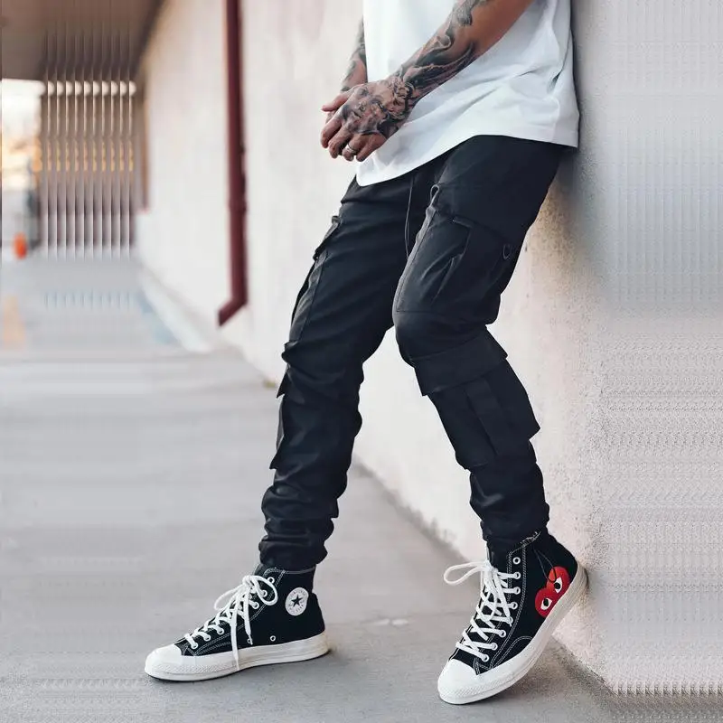 Spring and autumn menswear 2024 new men's casual and loose large-size quick-woven pants multi-bag transport Work Pants