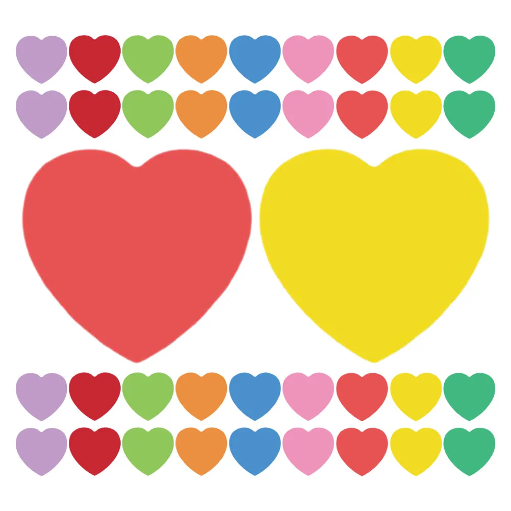 

108pcs Heart Shaped Paper Cutout Assorted Colors Large Size For Classroom Decor Bulletin Board Craft Kids Diy Valentine Card