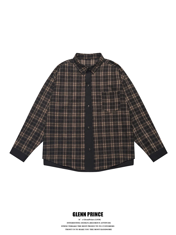 

Мужская рубашка с длинным рукавом в стиле ретро GPstudio, свободного кроя, двусторонняя, новая весенняя коллекция, повседневная, дышащая, комфортная верхняя одежда