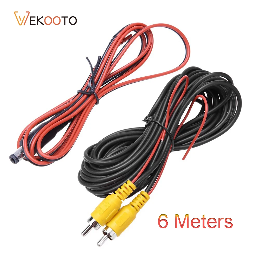 20pcs 6m 20ft Backup Camera Rear View Camera Copper 3 Cores RCA Male to Male Audio Video Extension Cable for Car Monitor