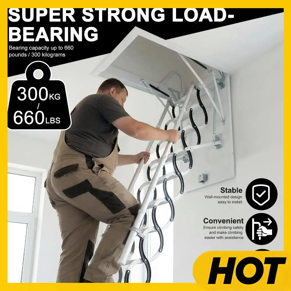 

Скрытые внутренние ступеньки с поручнями, невидимая телескопическая лестница, выдвижная система с нагрузкой до 300 кг для гаражей/кровель/подвалов