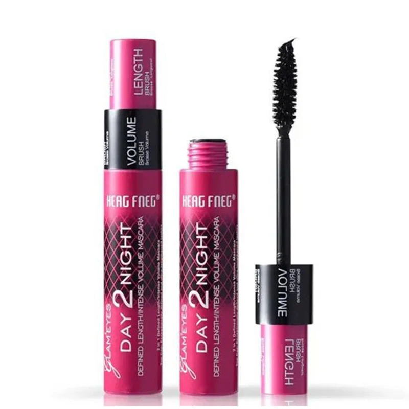 New 2 In 1 Mascara Waterproof Long Lasting Not Blooming Black Natural Thick Curling Lengthening For Eye Cosmetics