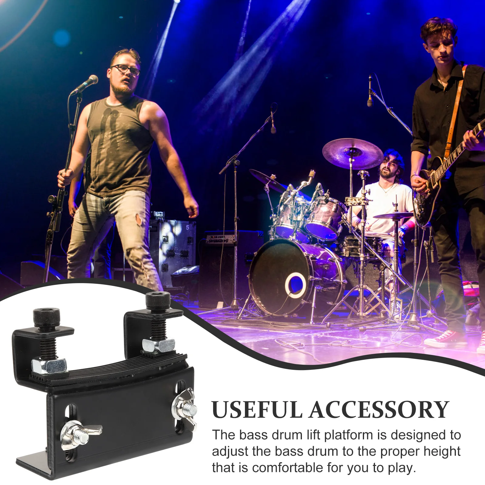 

Bass Durable Metal Riser Platform Fit Most Drums Easy Install Remove Drum Lift Fit Accessory Drum Set Accessory Gift