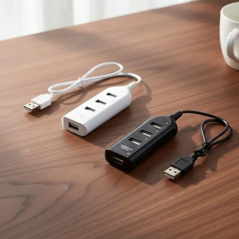 exquisite1/2/3Pcs 4 Port USB 2.0 Hub Splitter Portable High Speed Data Transfer Extension Adapter For Laptop Desktop Office Use