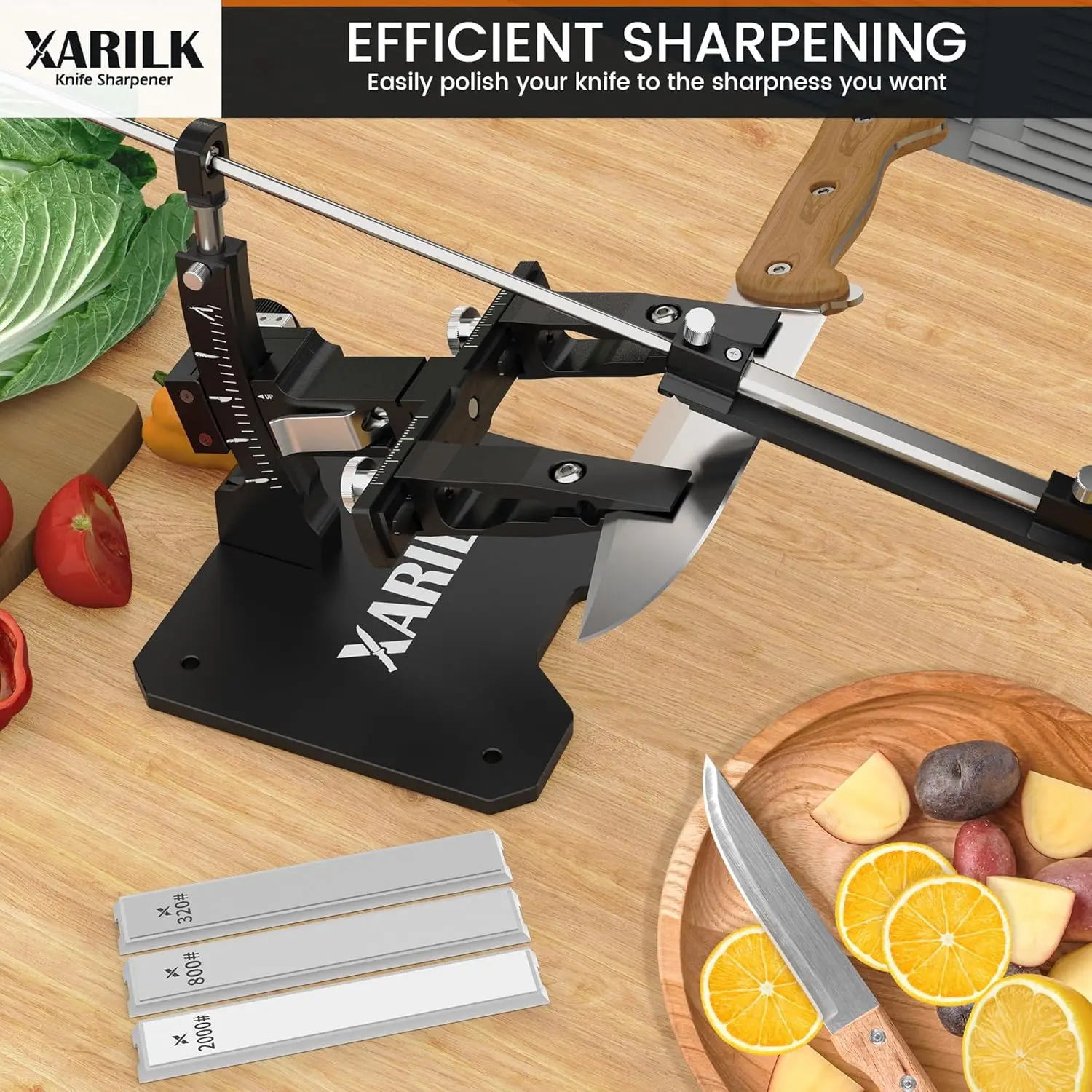 Guided Knife Sharpening System, Aluminium | Professional knife sharpener, Knife Sharpening Kit W / 3 Al Plates Diamond image 6