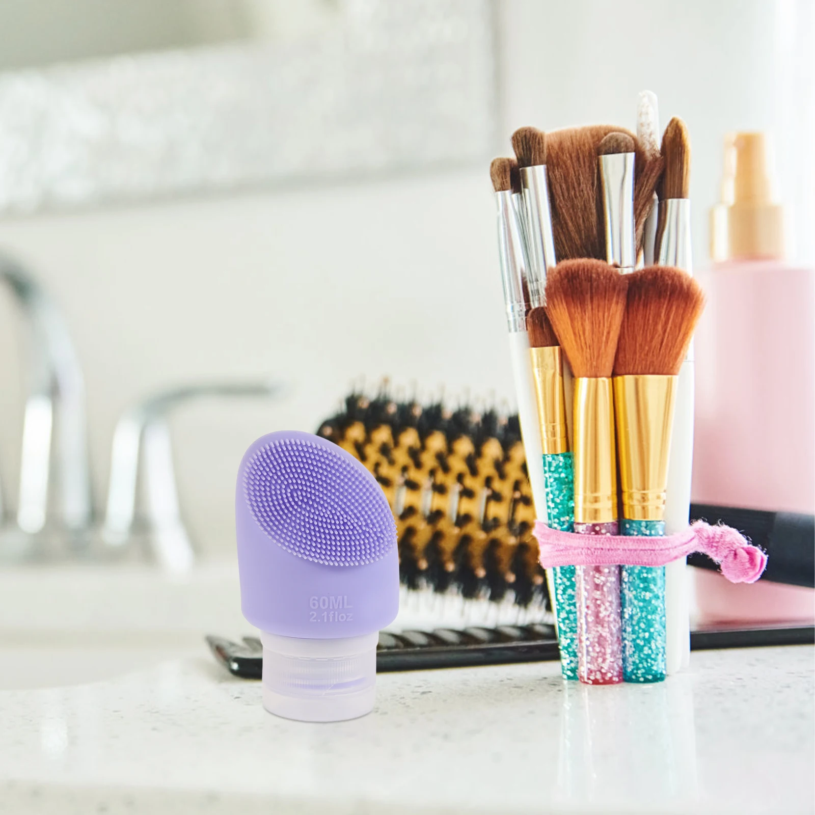 

60Ml Silicone Travel Bottles Tsa Approved Leak Proof Empty Containers Face Scrubber Toiletries Squeezable Toiletry