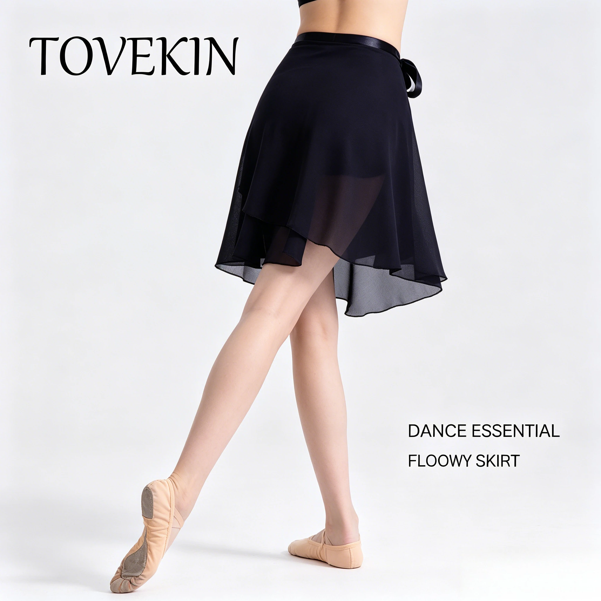 Ballet Chiffon Dance Skirt Kids Girls Waist Swing Half Skirt Practice Performance Stage Training Costume Gymnastics Wrap Skirt view 3