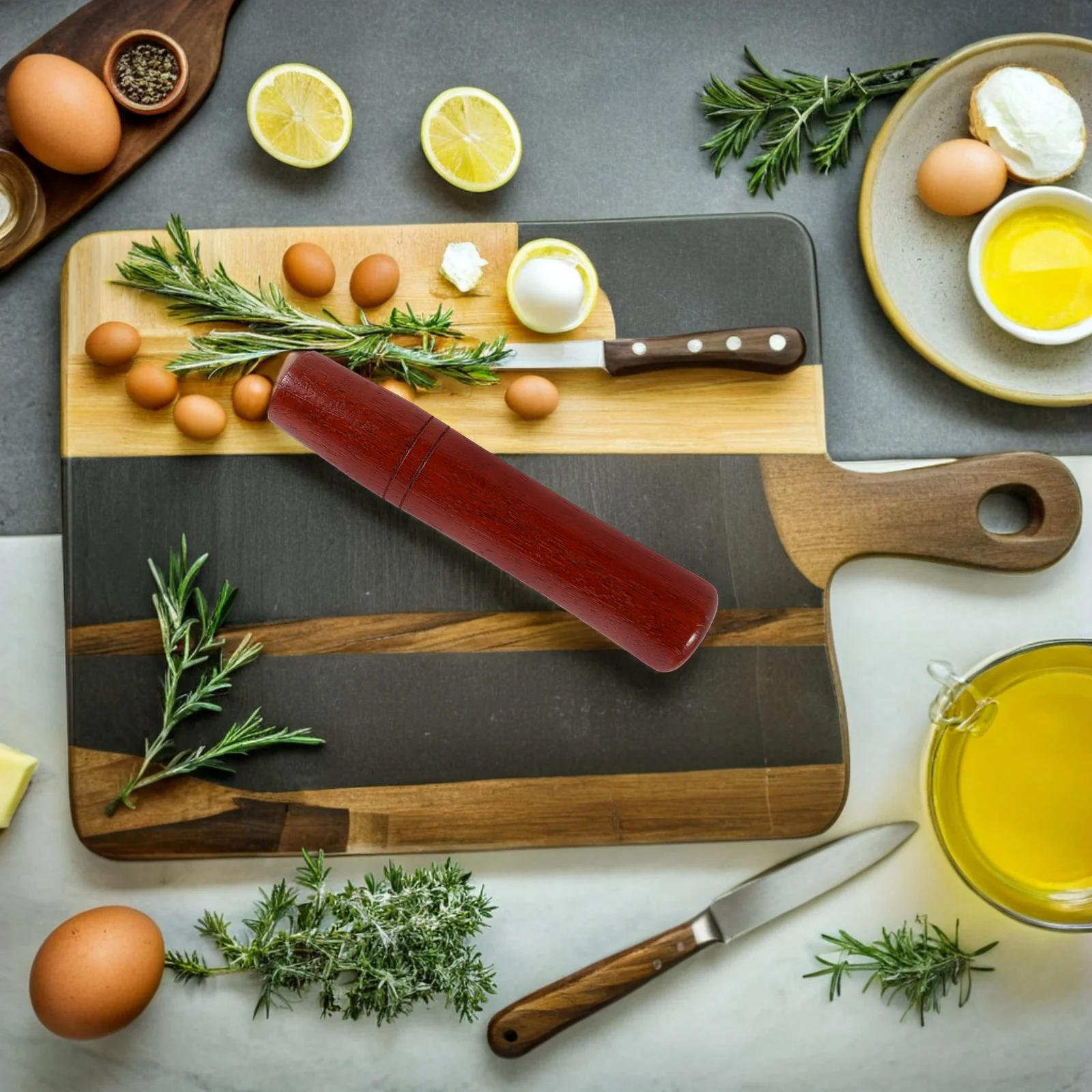 

Beech Wood Pot Handle Replacement Solid Pan Grip Anti-Scald Screw 3.5cm Hole Kitchen Cookware Wok Handle