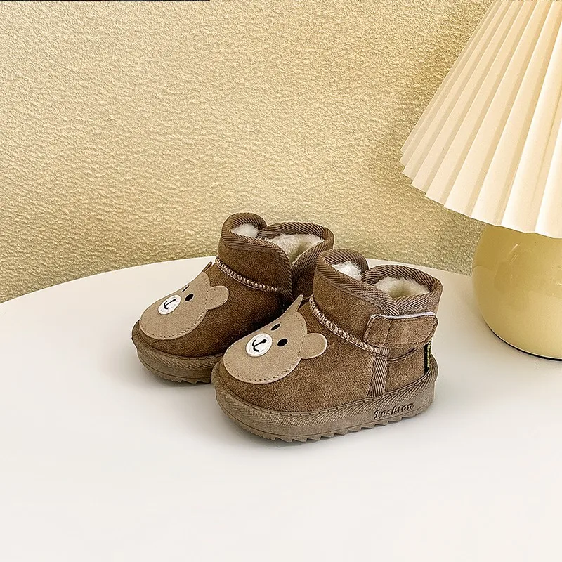 

2025 Children Snow Boots for Girls Boys Winter New Fashion Korean Style Soft Bottom Anti-slippery Versatile Outside Ankle Boots