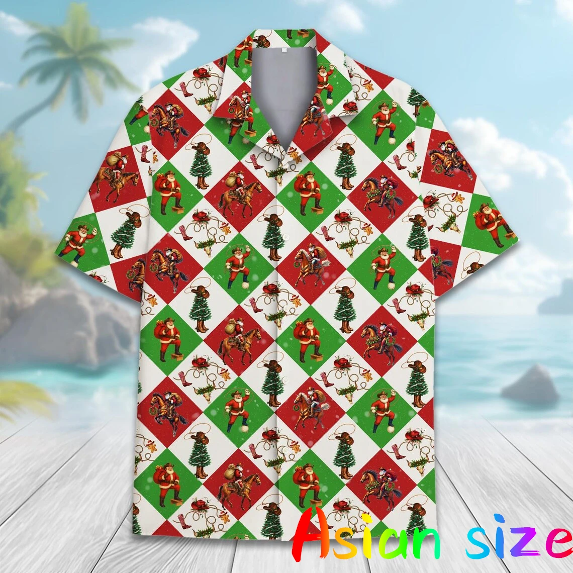 

Animal Shirt For Men Funny Cow Shark Christmas Hat 3d Print Short Sleeve Hawaiian Shirts Party Casual Shirts Button Lapel Camisa